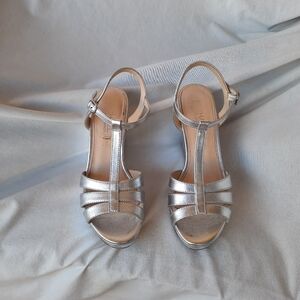 Elegant Silver Strappy Sandals